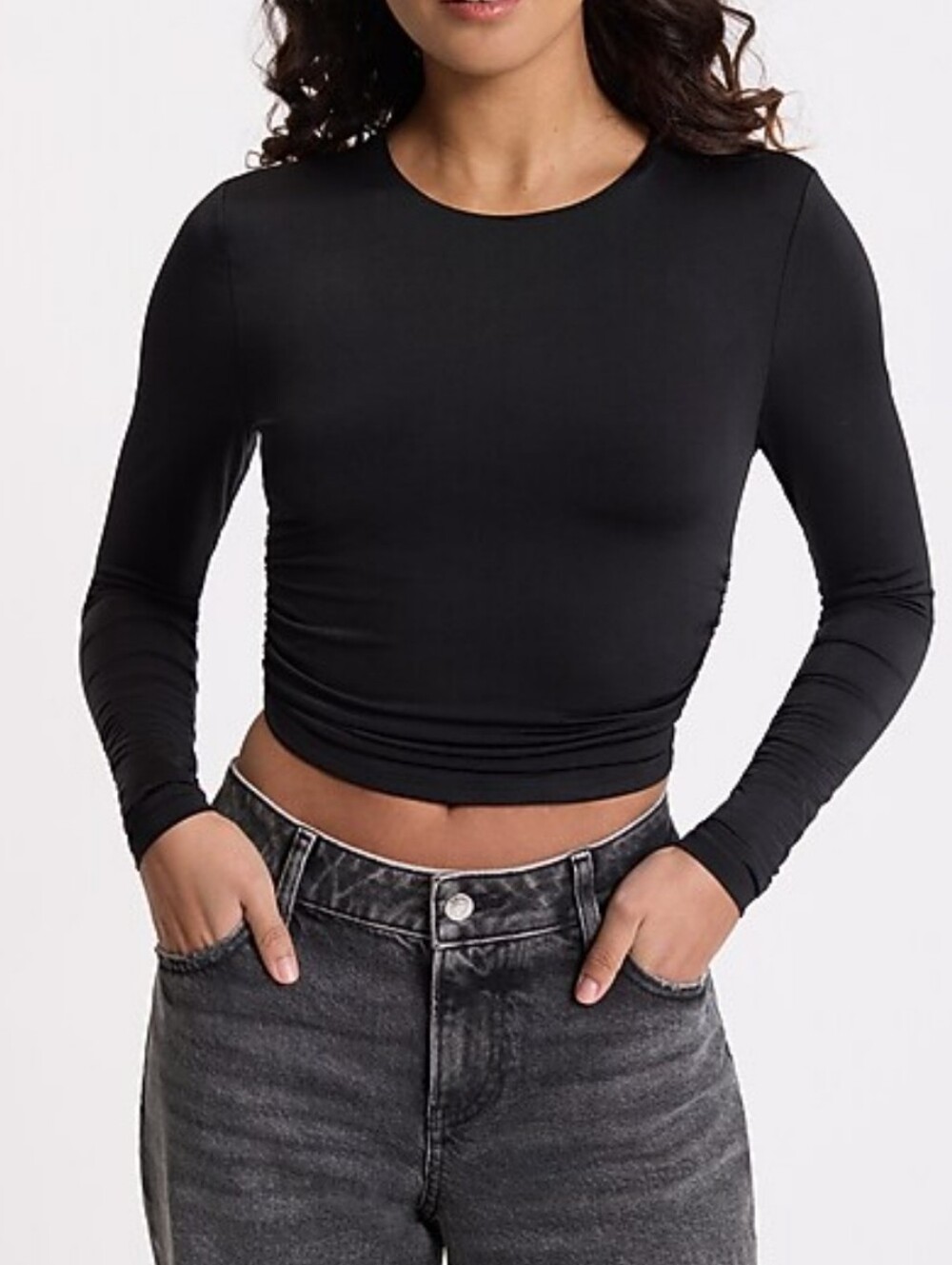 NWT Express Body Contour Compression Ruched Long Sleeve Shirt- Small